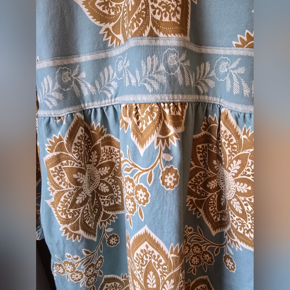 EUC Spartina 449 Diane Jersey Dress Calm Waters Medallion, XS - Picture 6 of 8